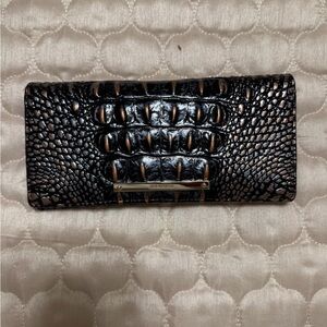 Brahmin Black and Brown Embossed Wallet